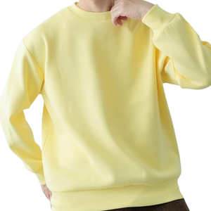 Sweat-shirt d'hiver formel de qualité supérieure 100% coton, col rond, coupe ample, 350 GSM, en molleton de coton respirant, épaules tombantes, pour hommes - Product Image 2