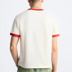Venta al por mayor personalizado 100% algodón de los hombres de verano de gran tamaño suelta de manga corta en blanco calle camiseta transpirable impresa - Product Image 6