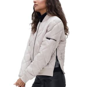 2025 nuevo diseño OEM, chaquetas con cremallera de bloque de Color para mujer, superventas, personalizadas con logotipo, chaquetas Bomber de alta calidad para mujer - Product Image 4