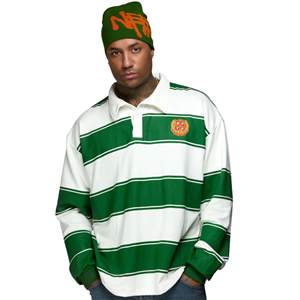 Suéter Polo a Rayas Extra Grande para Hombre, Camiseta de Rugby, 350GSM, Peso Pesado, 100% Algodón, Ropa Urbana, Logotipo Bordado - Product Image 1