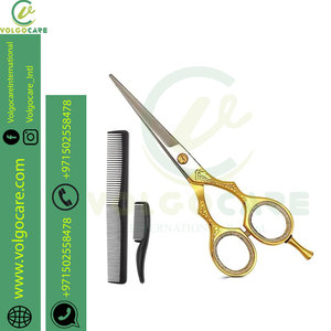 Ciseaux de coiffure professionnels en acier inoxydable Nom de marque personnalisé Lames émoussées tranchantes pour salon et usage domestique Style unique - Product Image 2