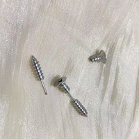 Étanche En Acier Inoxydable Vis Boucles D'oreilles Ensemble Unisexe Piercing Croix Vis Oreille Stud Corps Piercing Bijoux