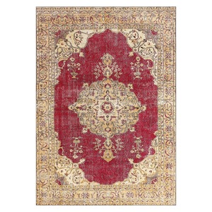 Tapis RUGS DEPOT LXDP-0665 en gros, rouge bordeaux, patchwork vintage, imprimé numériquement, lavable en machine, chenille, antidérapant - Product Image 1