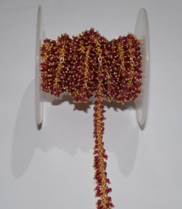 Fil plaqué or de qualité supérieure enveloppé de grenat rouge perles de quartz Hydro chaîne de chapelet, chaîne de perles de chapelet épais pour la recherche de bijoux - Product Image 5