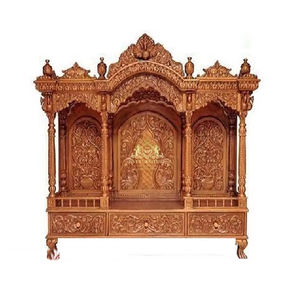 Templo de madera de teca tallada pesada de gran tamaño Templo de nuevo diseño Mandir para habitación Pooja Fabricante de gran tamaño DST Exports Personalizado Reino Unido - Product Image 5