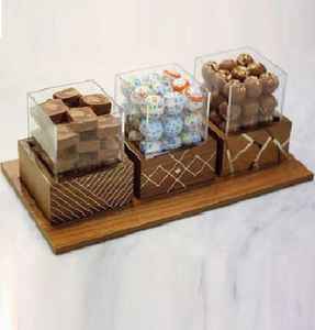 ถาดอะคริลิคที่มีศิลปะพร้อมฝังมุกหรูหราช็อคโกแลตหวานและแสดงผลไม้สำหรับวันอีดเดือนรอมฎอน - Product Image 3