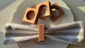 Rondelles de serviette en rotin élégant Décor de table en osier pour table à manger - Product Image 6