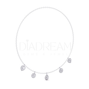 Collier en argent sterling 925 à la mode avec des diamants cultivés Leb Fashion Fine Jewelry pour les mariages et les cadeaux de fiançailles - Product Image 5