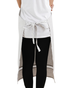 Tablier en coton sans manches de qualité supérieure avec poche avant et bretelles réglables gris et blanc pour la cuisine, l'hôtel et la maison - Product Image 6