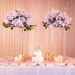 Centros de Mesa de Lujo para Boda con Soporte de Flores, Jarrón de Metal Dorado de Alta Calidad y Tamaño Personalizado para Exhibición de Mesa - Product Image 6