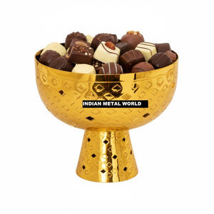 Bol de service en métal texturé finition cuivre or rose de qualité supérieure Vaisselle décorative pour chocolats, collations et bonbons Prix d'usine - Product Image 3