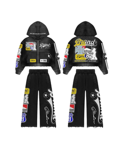 Cotton/<b>Polyester</b> Breathable Quick Dry Plus Size Regular Fit Hip Hop Style Elastic Waist Fleece Thickness Full Sleeve Winter - Product Image 1