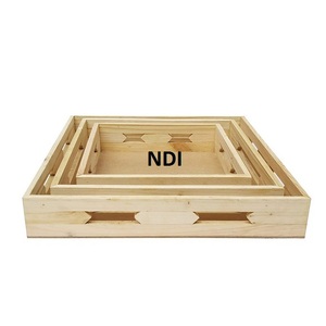 Ensemble de 3 plateaux en bois pour collations, pâtes, desserts, finition naturelle, pour bars et ustensiles de cuisine - Product Image 1