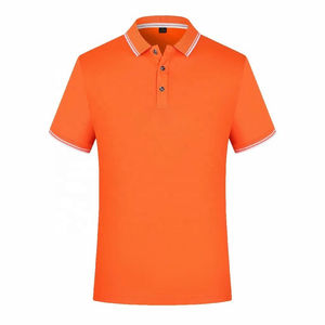 Camisa de golf de manga corta de secado rápido para hombre 2025 logotipo personalizado al por mayor para uniforme de polo con cuello de dos colores de patrón sólido - Product Image 4