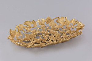 Premium Modern Flower Design Handle Aluminum Metal Fancy Serving Tray Top Selling Handmade Platter Classic Stylish Tray - Product Image 5