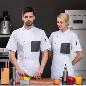 Vendita calda ristorante Chef abbigliamento e Chef uniforme delle donne per Hotel e ristoranti cucina abbigliamento <span class=keywords><strong>da</strong></span> <span class=keywords><strong>lavoro</strong></span> cappotto Chef - Product Image 6