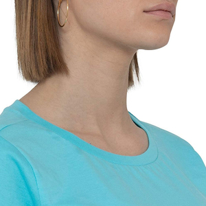T-shirt col rond femme en polyester/coton écologique de haute qualité, coupe ajustée, respirant, séchage rapide, logo personnalisable, été 2025 - Product Image 6
