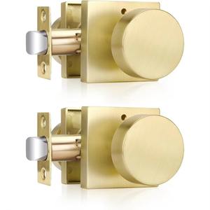 Luxury Round Gold Door Knob for Interior and Exterior Doors Stylish Handle for Home Office Bedroom Durable Modern Door <b>Hardware</b> - Product Image 2