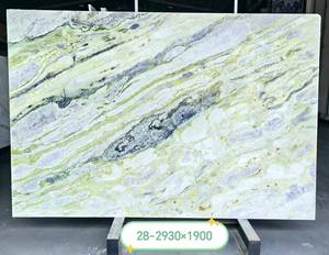 Panneaux muraux en marbre vert poli Brothers Stone Botanic Green, carreaux de marbre vert texturé pour plans de travail d'îlot - Product Image 3