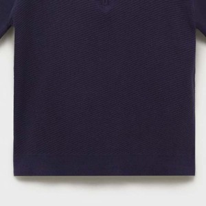 Polo d'été à demi-fermeture à glissière en coton grande taille pour hommes T-shirt en jersey respirant à manches courtes de couleur unie - Product Image 3
