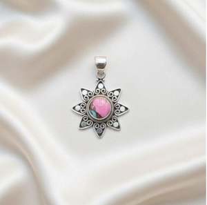 Colgante de Turquesa Natural Algodón de Azúcar, Colgante de Plata de Ley 925, Colgante de Piedra Preciosa Hecho a Mano, Único por el Fabricante - Product Image 2