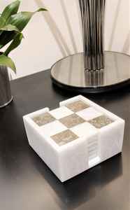 Juego de 6 Posavasos de Mármol Hechos a Mano, Posavasos de Piedra Natural Blanco Gris para Bebidas - Product Image 6