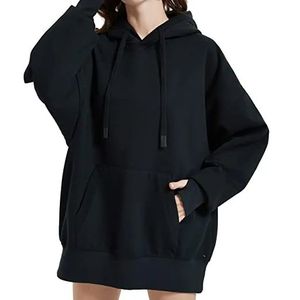 Sweat à capuche oversize pour femme avec logo personnalisé en impression en relief, style streetwear décontracté à épaules tombantes, avec capuche brodée, confortable pour filles - Product Image 1