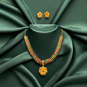 Lowest Prices <b>Necklace</b> <b>Earrings</b> <b>Set</b> with 22K <b>Gold</b> Plated Trendy Style Women Wear <b>Necklace</b> <b>Earrings</b> <b>Set</b> Jewelry By Exporters - Product Image 3