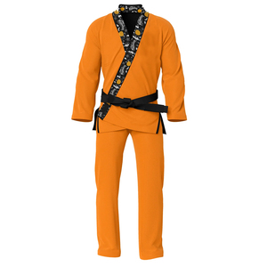 Color naranja negro hecho a mano logotipo personalizado impresión más nuevo producto lavable a máquina arte marital sublimación Jiu Jitsu uniforme - Product Image 1
