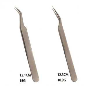 ปลายต่อขนตาสแตนเลสอย่างยั่งยืนปลายเส้นใยกันไฟฟ้าสถิตย์ด้านล่างสองด้านสีเงิน - Product Image 2