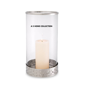 Fancy Designer Home Tabletop Decorative <b>Tealight</b> Candle <b>Holder</b> Clear Glass Metal Silver Finished for Sale - Product Image 1