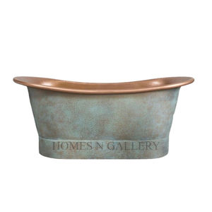 Baignoire autoportante en cuivre pur patine de haute qualité pour salle de bain de luxe cuivre martelé inde - Product Image 5