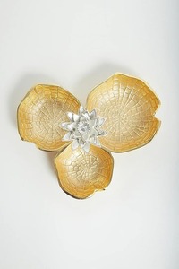 Bol de service en aluminium doré avec croustilles et trempettes Bol à fruits en métal Offre Spéciale or antique Vase de bol à fleurs de table unique - Product Image 3