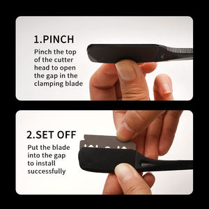 Navaja de Afeitar Profesional Plegable, Navaja de Barbero de un Solo Filo, Cuchillas Reemplazables, Navaja de Afeitar para Hombre - Product Image 4