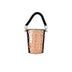 Cubo de hielo de cobre y acero con diseño martillado a mano, accesorios de barra con acabado antiguo de acero inoxidable, cubo de hielo con acabado de cobre - Product Image 1