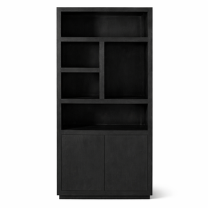 Vitrina de Madera Maciza Mimosa Negra |   Estantería de Almacenamiento Industrial para Comercio Minorista |   Muebles Modernos para Tiendas - Product Image 5