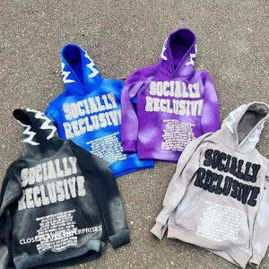 Nouveau design Sweats à capuche de haute qualité Lavé à l'acide Soleil Délavé Pull à capuche thermique personnalisé pour hommes en éponge française - Product Image 1