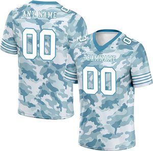 Camisetas de fútbol americano de equipo personalizado de alta calidad, malla deportiva transpirable, Camuflaje, sublimación, bordado, logotipos, verano corto - Product Image 1