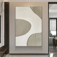 Pur fait à la main grand blanc et marron Texture mur Art moderne abstrait toile cadre 3d texturé art peintures