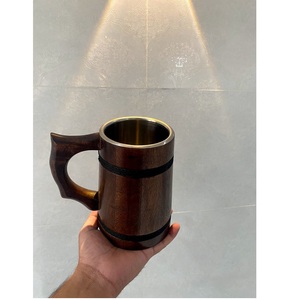 Taza de Cerveza de Madera Personalizada para Venta al por Mayor, Taza para Beber con Logotipo Grabado - Product Image 1