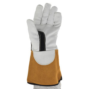 ถุงมือเชื่อมเกรดพรีเมี่ยม16นิ้วถุงมือหนังวัวแยกเม็ดกันน้ำทนทานต่อความร้อนสำหรับ - Product Image 4