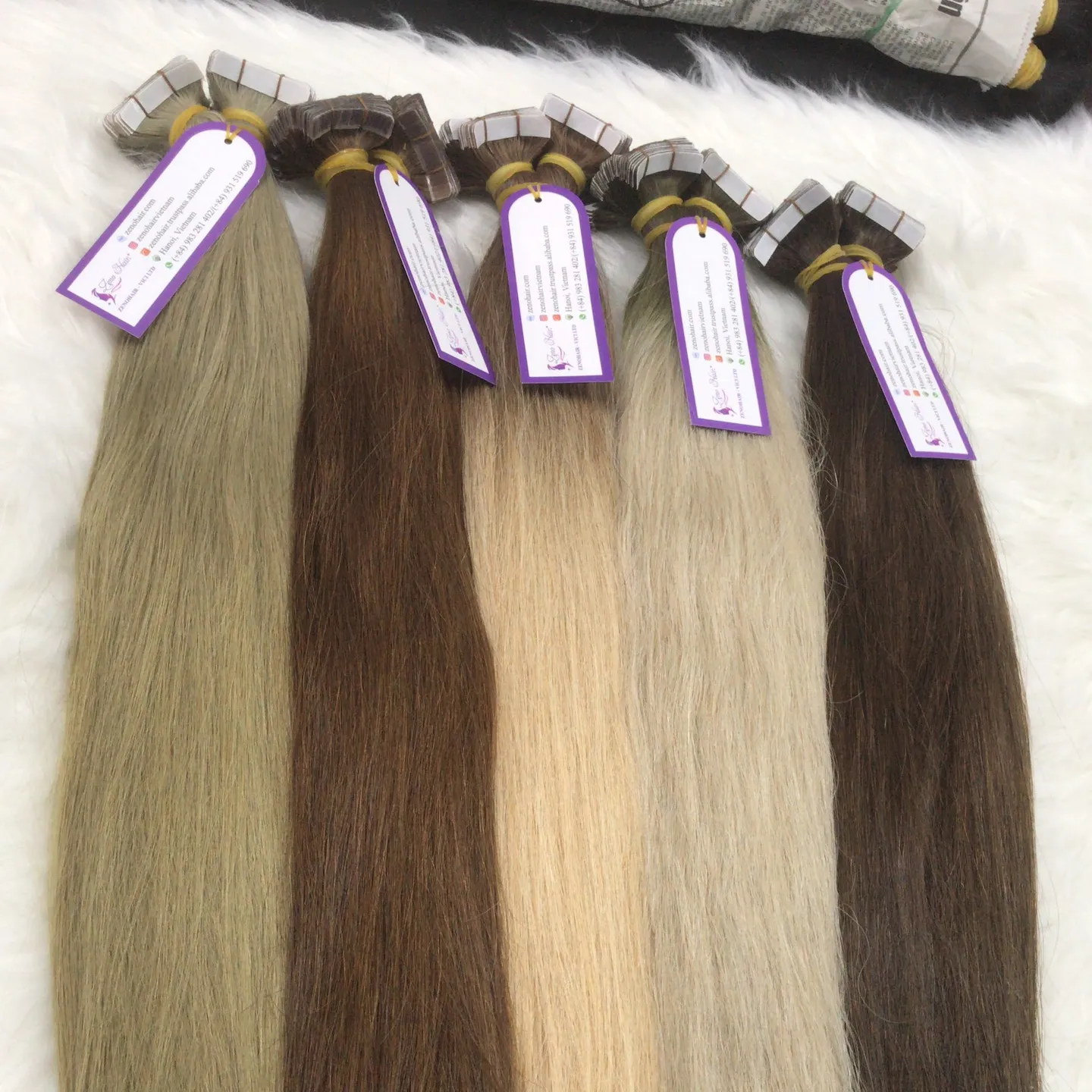 Wholesale double drawn invisible tape in extensions, raw hair tape in hair extensions 100% human hair for export in bulk