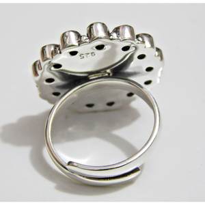 Anillo de ónix verde Natural de Plata de Ley 925, banda de boda hecha a mano, regalo ajustable para ella, Zirconia cúbica, joyería fina, - Product Image 1