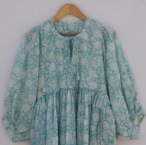 Vestido MIDI informal con estampado de bloques florales, cuello profundo con cuerda, minivestido de silueta holgada, cintura Natural para verano - Product Image 3