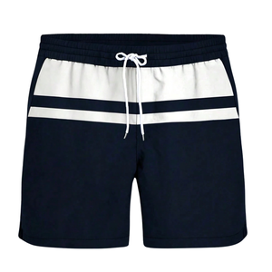 <b>Mens</b> Quick Dry Board Shorts Lightweight Swimming Shorts Elastic Waist Drawstring Mesh Lining Beach Swim <b>Trunks</b> Summer Wear Navy - Product Image 1