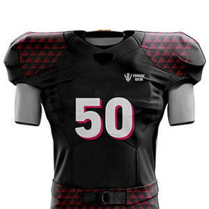 Uniforme de fútbol americano de manga corta transpirable profesional con nombre y número de equipo personalizado colores personalizados 100% poliéster - Product Image 3