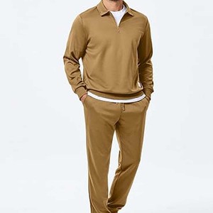 Ensemble sweat-shirt 2 pièces pour hommes, garçons et filles-Sweat-shirt en polaire à col montant et pantalon de survêtement cargo assorti 1/4 (7-12) - Product Image 2