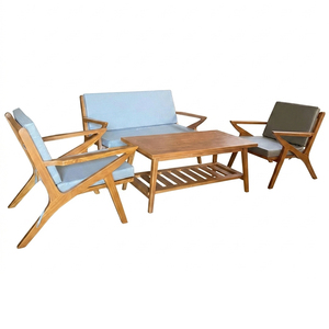 Commercial Luxury Teak Wood Modern Malmo <b>Mid</b>-<b>Century</b> Sofa Set Living Room Furniture Coffee <b>Table</b> Home Furniture Resort Spaces - Product Image 1