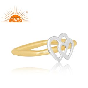 Nouvelle arrivée Bague en argent sterling fin plaqué or 18 carats de forme carrée Fabricant de bijoux personnalisés - Product Image 3