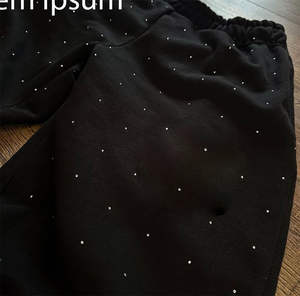 กางเกงสเวตเตอร์สำหรับผู้ชายทรงหลวมโอเวอร์ไซส์พิมพ์ลายสกรีนลายสำหรับใส่วิ่งประดับพลอยเทียมธรรมดา - Product Image 6